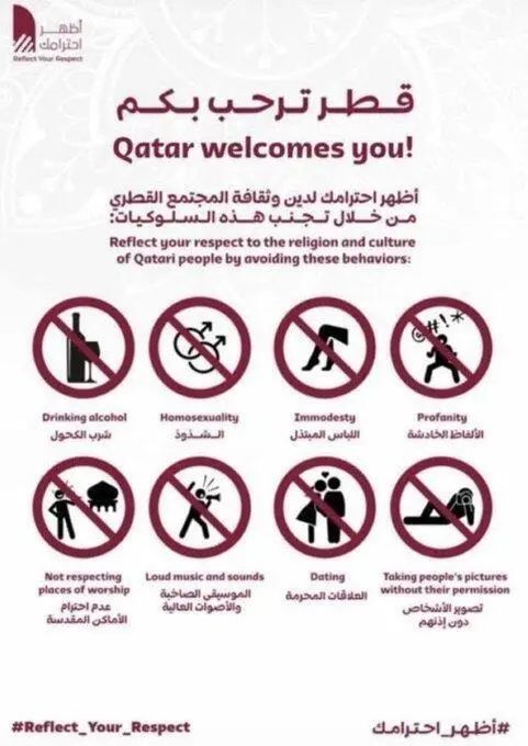 卡塔尔世界杯期间禁止事项